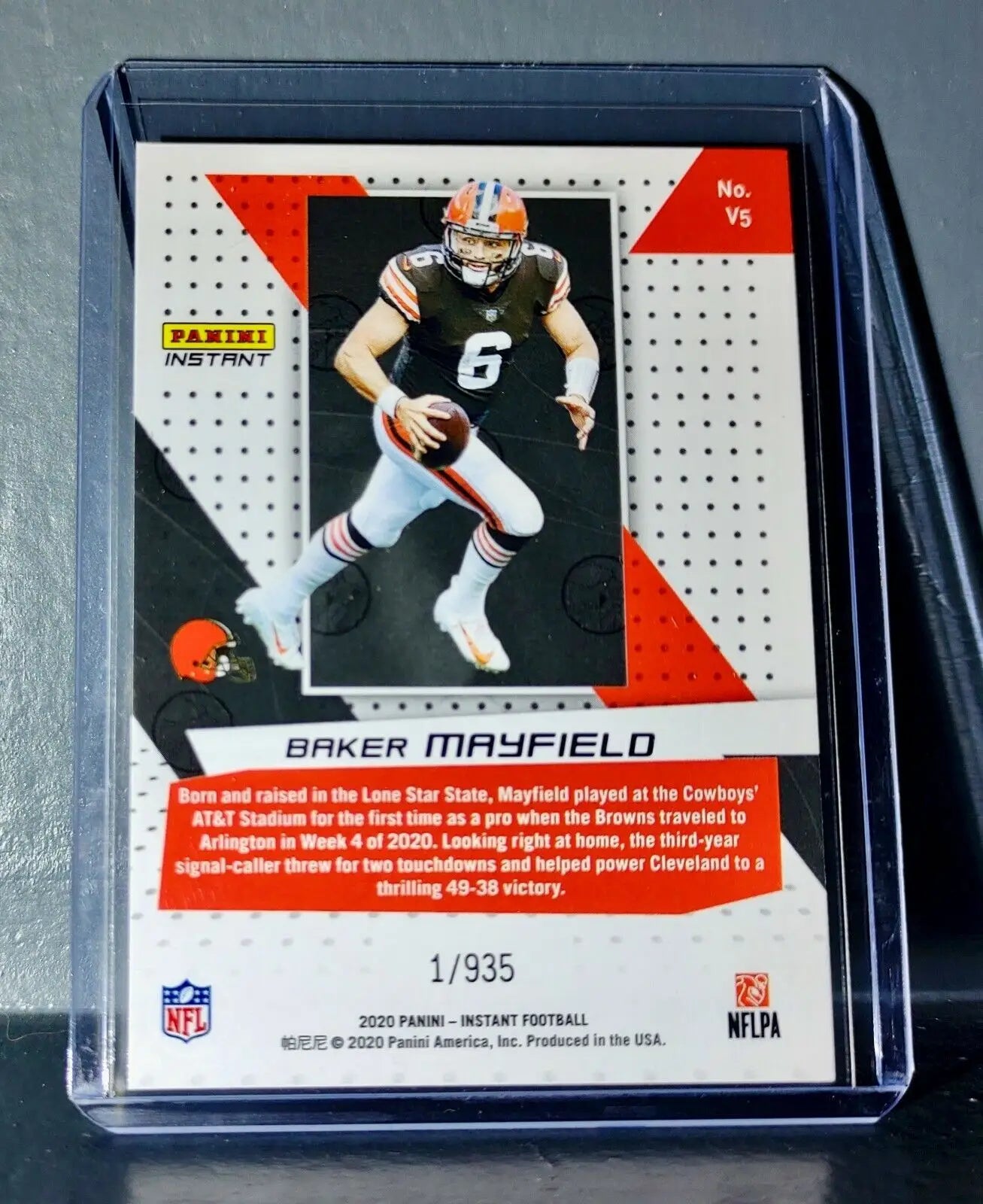 Baker Mayfield 2020 Panini NFL Instant Vortex #5 Football Card 1/935 - Football Card Single
