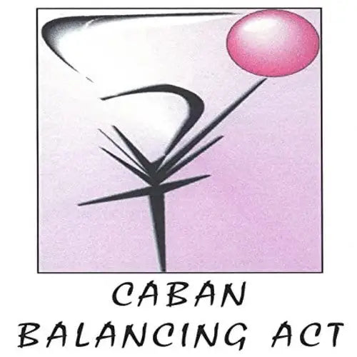 Abstract martini glass logo with pink olive for Balancing Act Caban Audio CD New