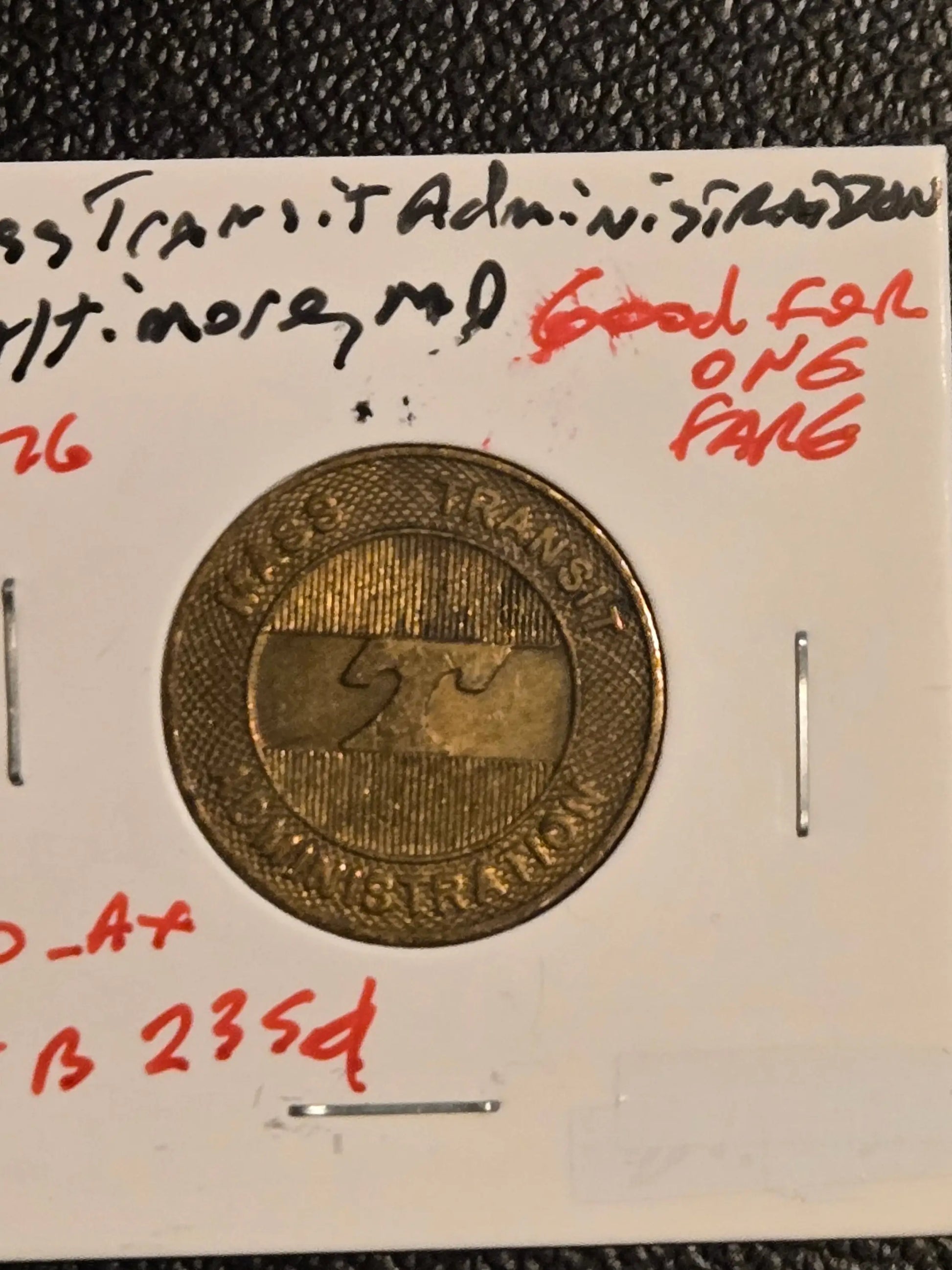 Baltimore Maryland MTA Mass Transit Administration Token Good For One Fare - Coins & Currency