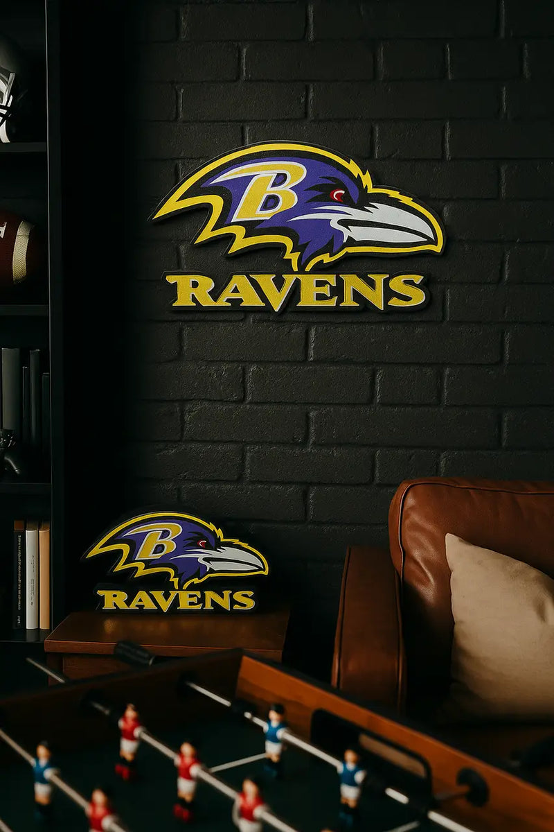 Baltimore Ravens wall sign Ravens 3D printed NFL logo decor for man cave or office
