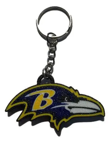 Glittery Baltimore Ravens logo key ring, perfect fan gift and stocking stuffer