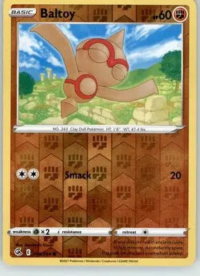 Baltoy - Fusion Strike - 144/264 - Reverse Holo LP Pokemon - Pokémon Card Single