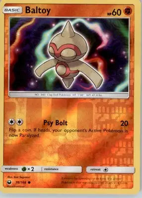 Baltoy - SM - Celestial Storm - Reverse Holo LP - #78/168 - Pokémon Card Single