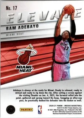 Bam Adebayo - 2020-21 Panini Mosaic - #17 - Elevate Basketball - Basketball Card Single