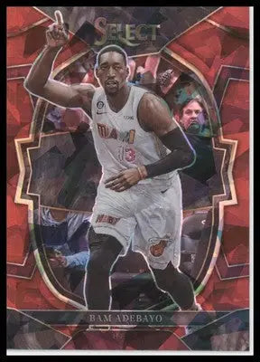 Bam Adebayo 2022-23 Panini Select Red Cracked Ice Prizms #57 Miami Heat - Basketball Card Single