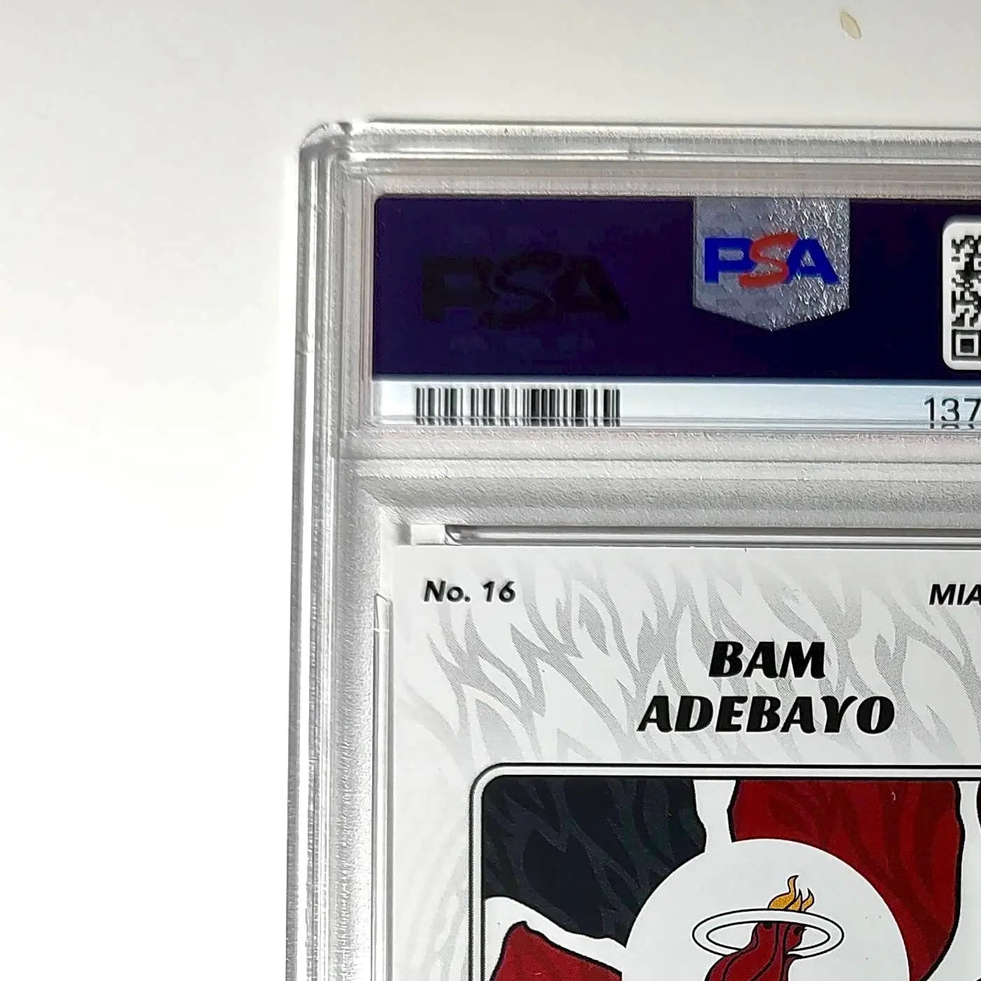 Bam Adebayo 2024-25 Panini NBA #16 Sticker 66/100 Red Foil PSA 8 NM-MT - Basketball Card Single