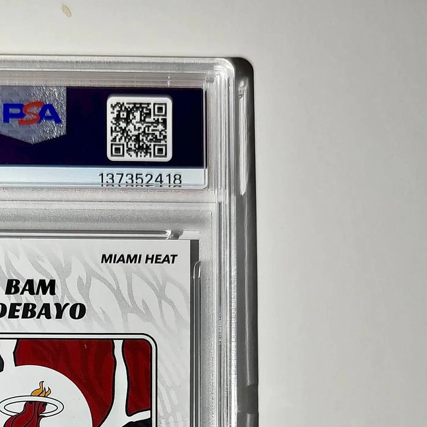 Bam Adebayo 2024-25 Panini NBA #16 Sticker 66/100 Red Foil PSA 8 NM-MT - Basketball Card Single