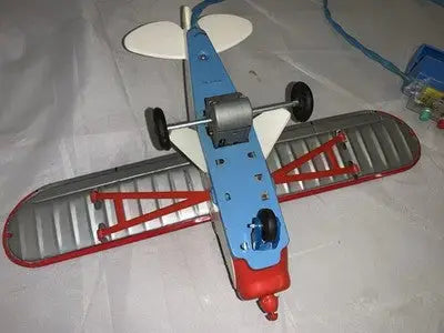 BANDAI BATTERY OPERATED TIN & PLASTIC CESSNA PLANE W/TETHERED R/C & BOX - Action Figure & Toy
