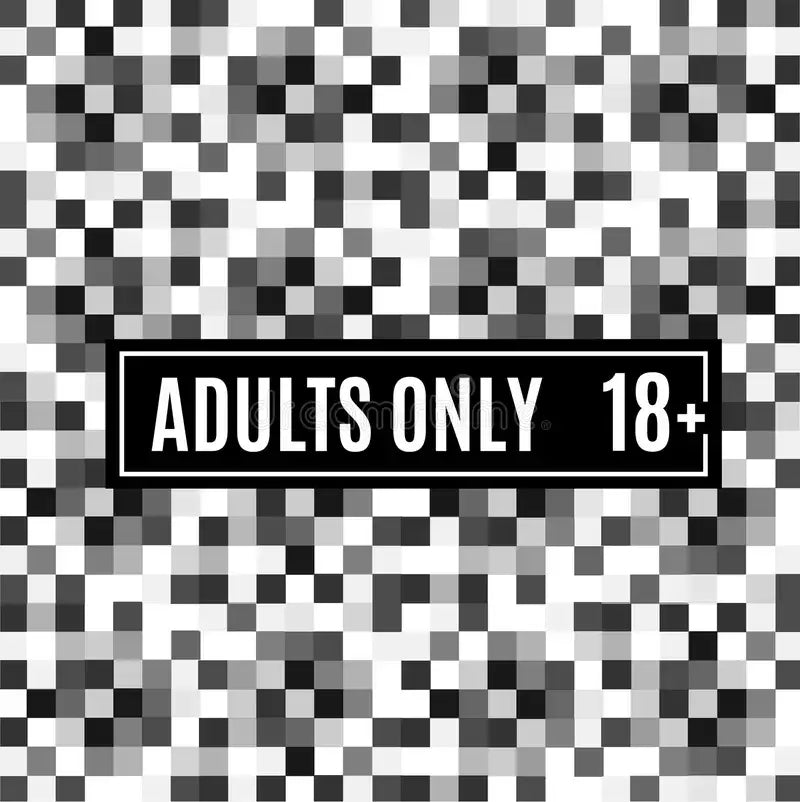 Black rectangular sign reading ADULTS ONLY 18+ on BARBARELLA trading cards display