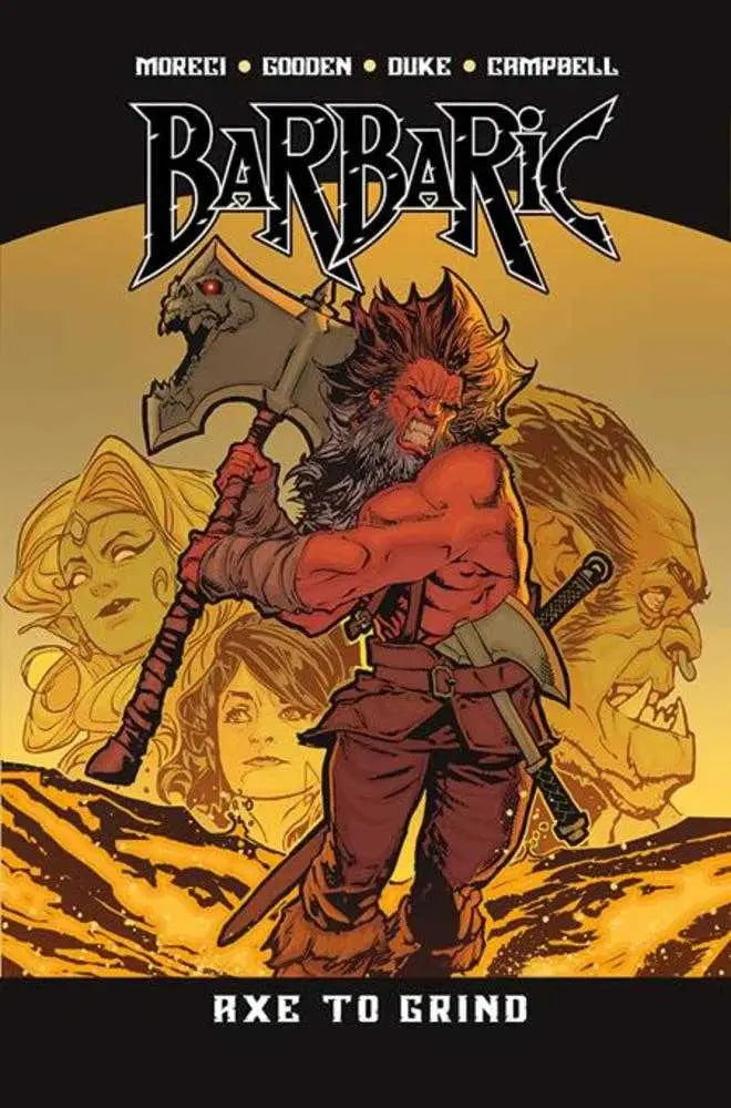 Comic book cover of Barbaric TPB Volume 2 featuring a muscular red-skinned warrior with an axe