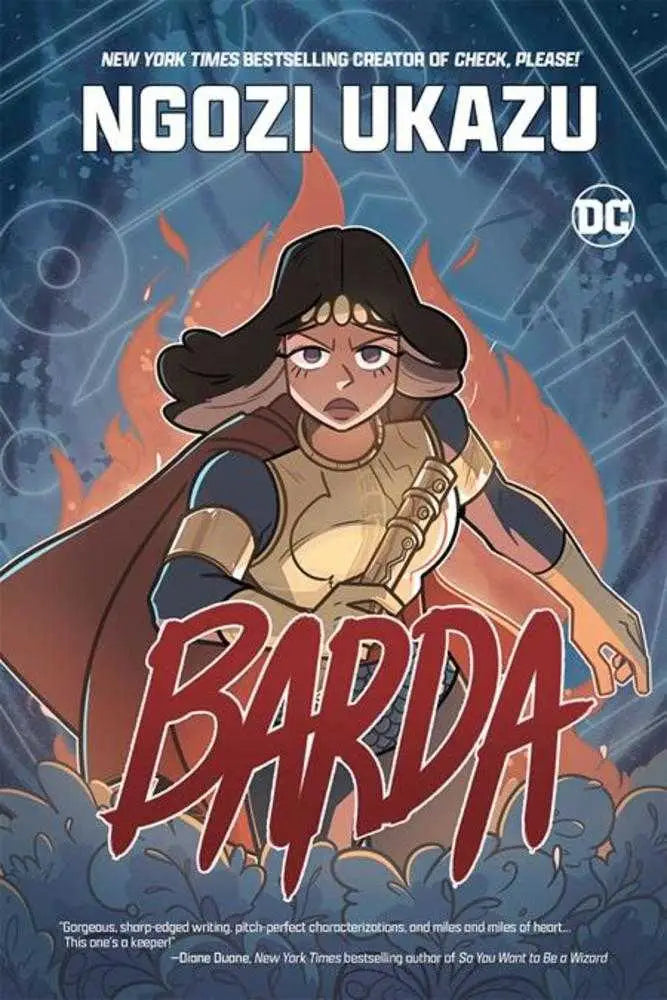 Comic book cover of Barda TPB featuring a warrior in golden armor and red cape