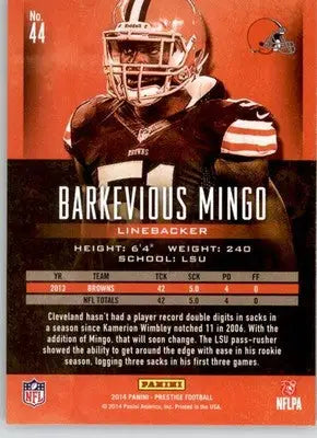 Barkevious Mingo - 2014 Panini Prestige - #44 - Football - Football Card Single