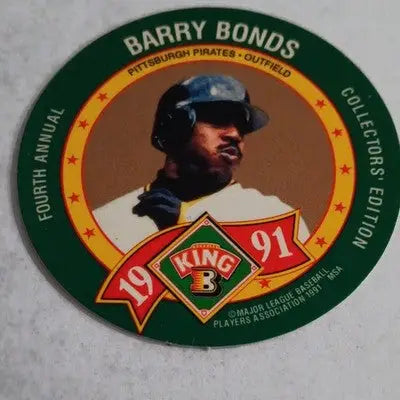 Barry Bonds 1991 King B Collectors Edition Coin. Pitt. Pirates Vintage. NRMT+ - Sports Memorabilia