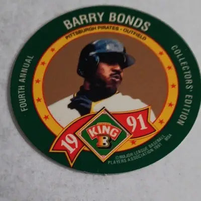 Barry Bonds 1991 King B Collectors Edition Coin. Pitt. Pirates Vintage. NRMT+ - Sports Memorabilia