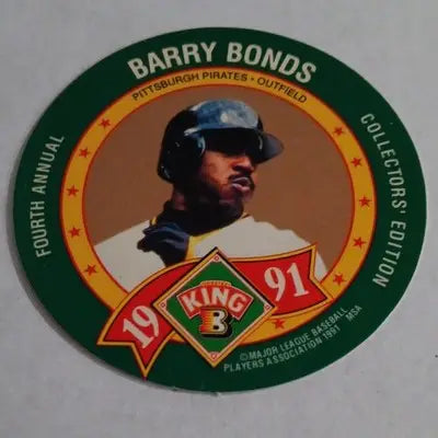 Barry Bonds 1991 King B Collectors Edition Coin. Pitt. Pirates Vintage. NRMT+ - Sports Memorabilia