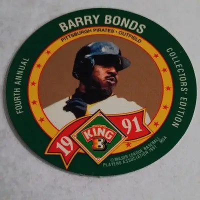 Barry Bonds 1991 King B Collectors Edition Coin. Pitt. Pirates Vintage. NRMT+ - Sports Memorabilia