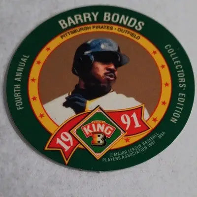 Barry Bonds 1991 King B Collectors Edition Coin. Pitt. Pirates Vintage. NRMT+ - Sports Memorabilia