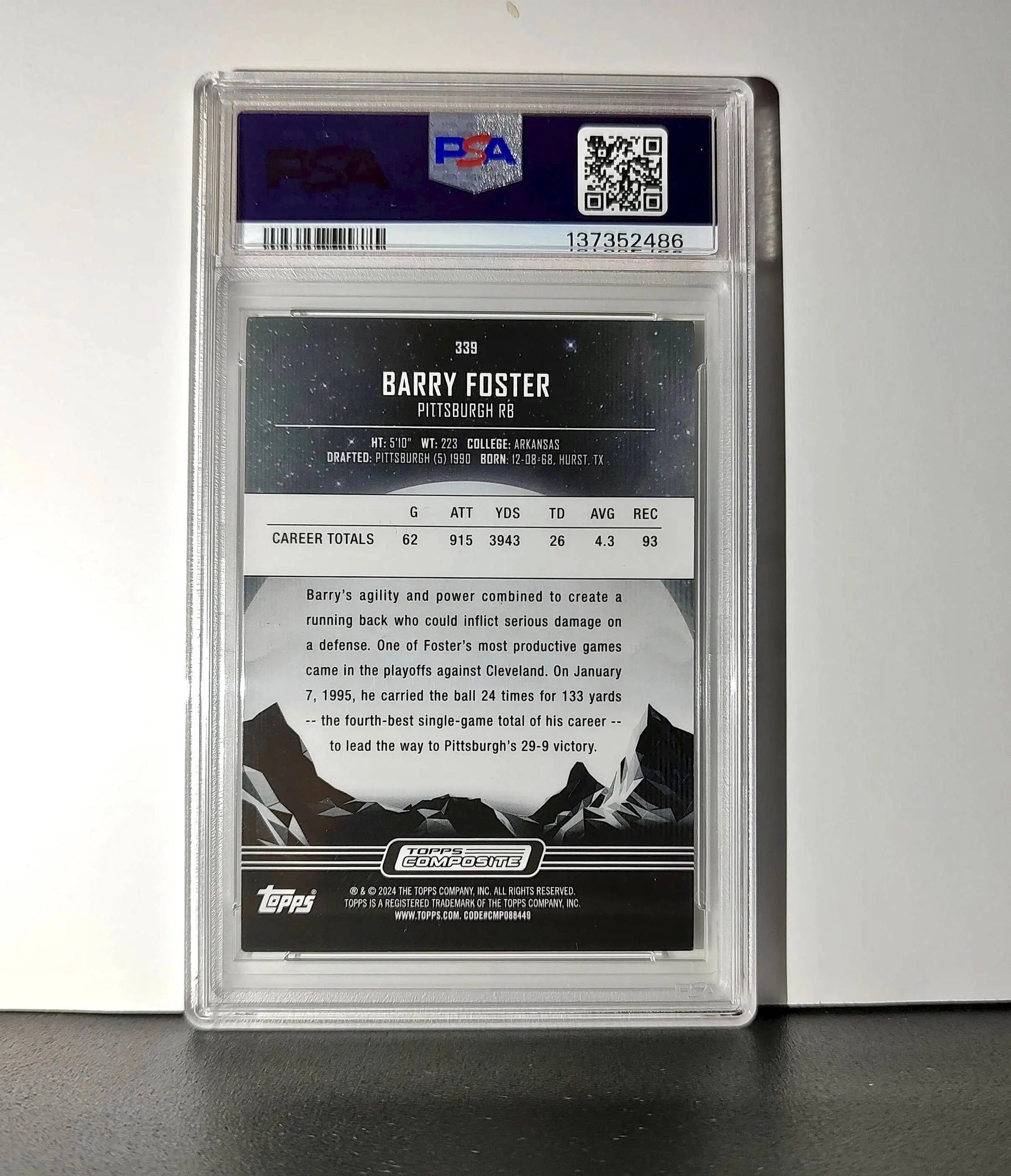 Barry Foster 2023 Topps Midnight #339 Morning Parallel 038/125 PSA 8 NM-MT