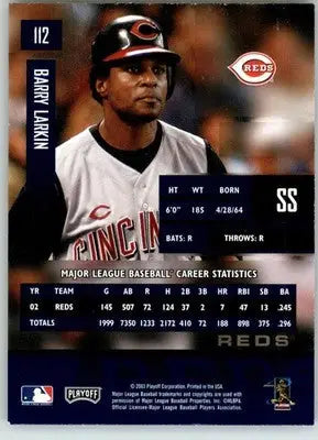 Barry Larkin - 2003 Playoff Prestige - #112 - Baseball - Baseball Card Single