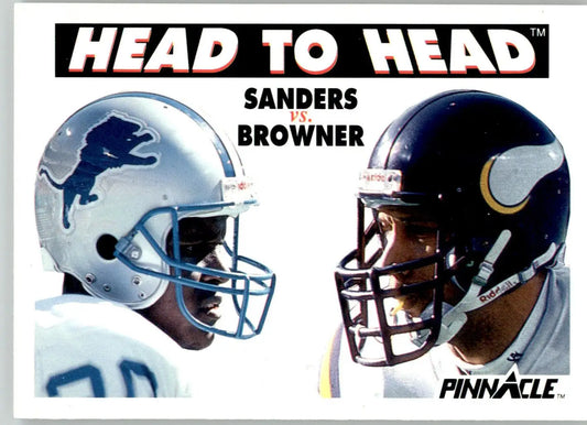 Barry Sanders / Joey Browner - 1991 Pinnacle - #352 - Football - Football Card Single
