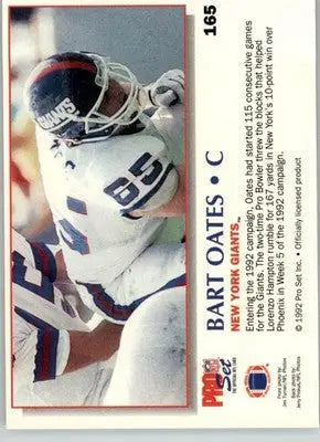 Bart Oates - 1992 Pro Set Power - #165 - Football - Football Card Single