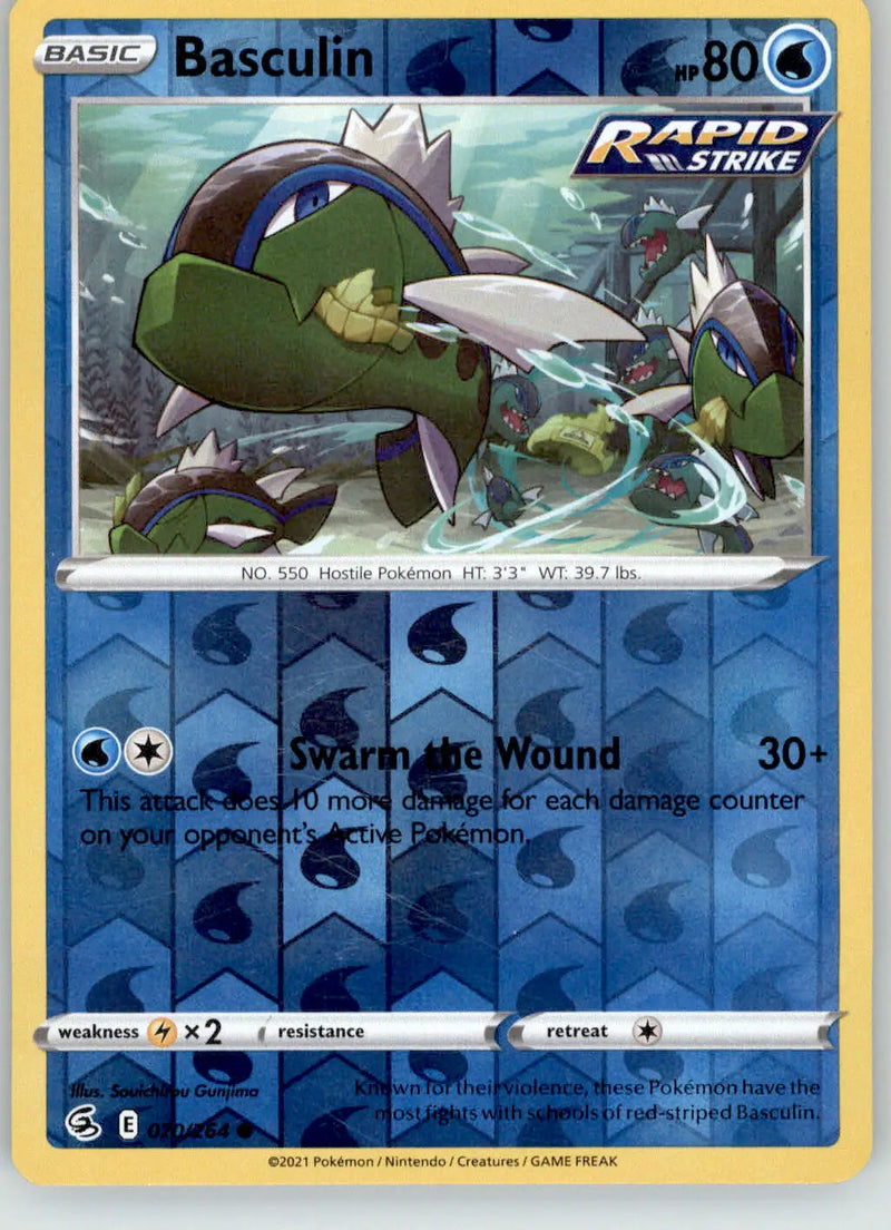 Basculin - Fusion Strike - 070/264 - Reverse Holo LP Pokemon - Pokémon Card Single