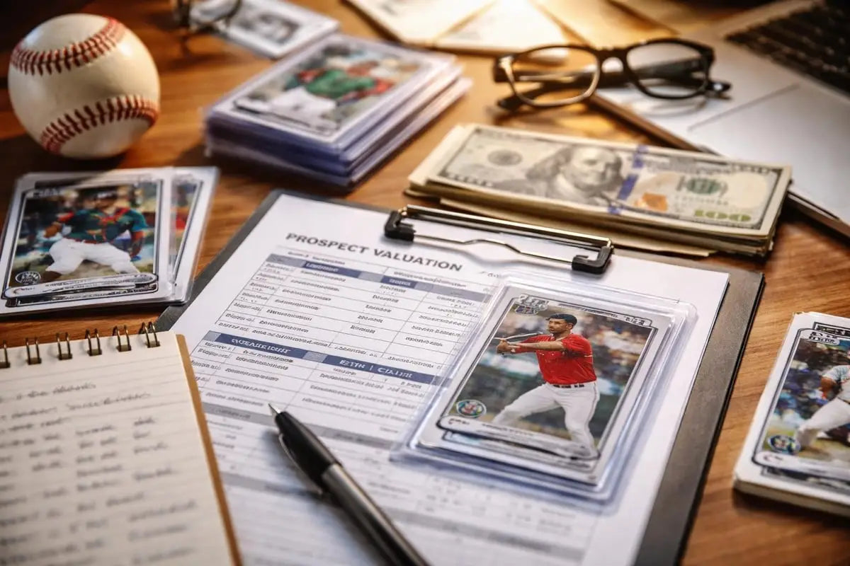 2023 baseball card in red jersey encased in protective plastic