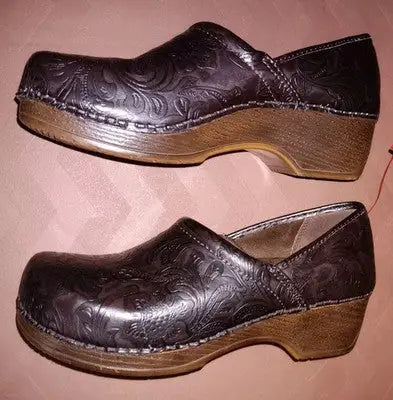 BASS Melinda Scrolled Clogs Slip On Loafers Women’s Size 7M Brown Pre-Owned Nice - Other