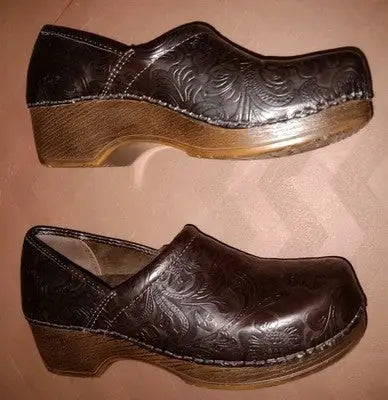 BASS Melinda Scrolled Clogs Slip On Loafers Women’s Size 7M Brown Pre-Owned Nice - Other