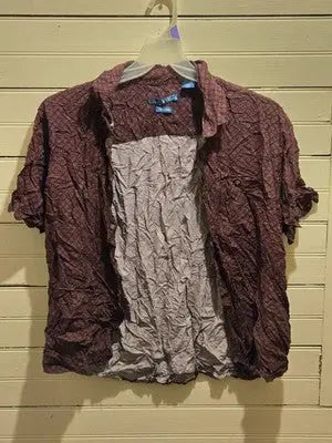 Batek Bay Shirt Mens XXL Rayon Short Sleeve Button Up Brown Print Easy Care - Apparel