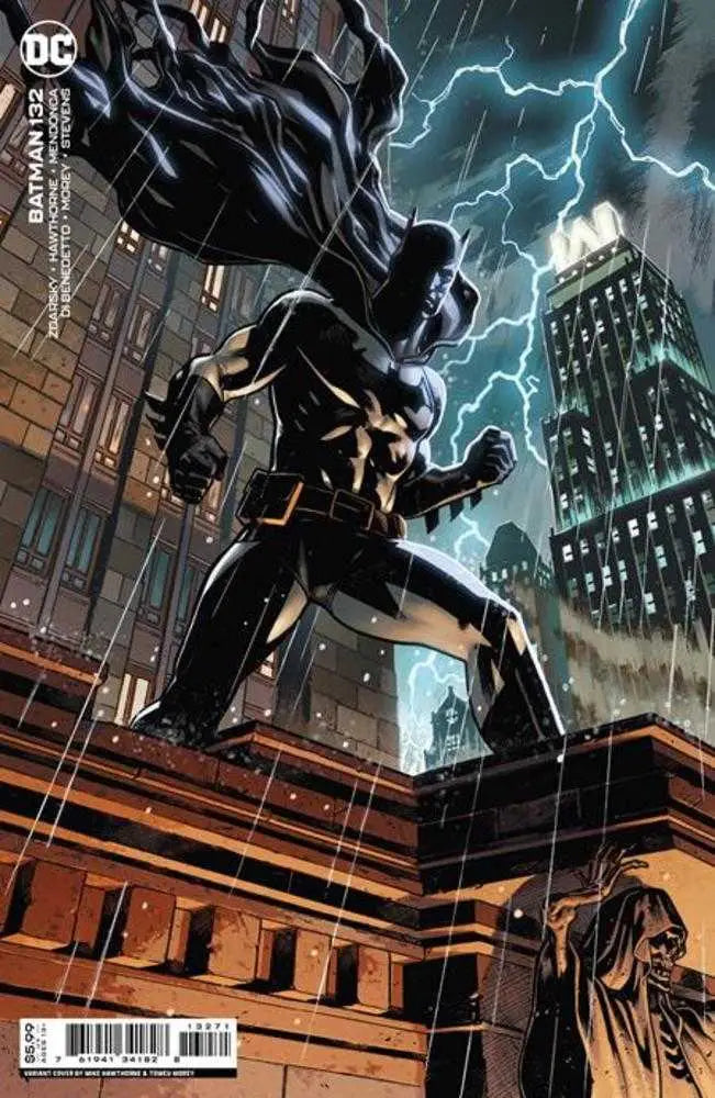 Caped superhero on rooftop in lightning storm for Batman #132 Card Stock Variant trading card