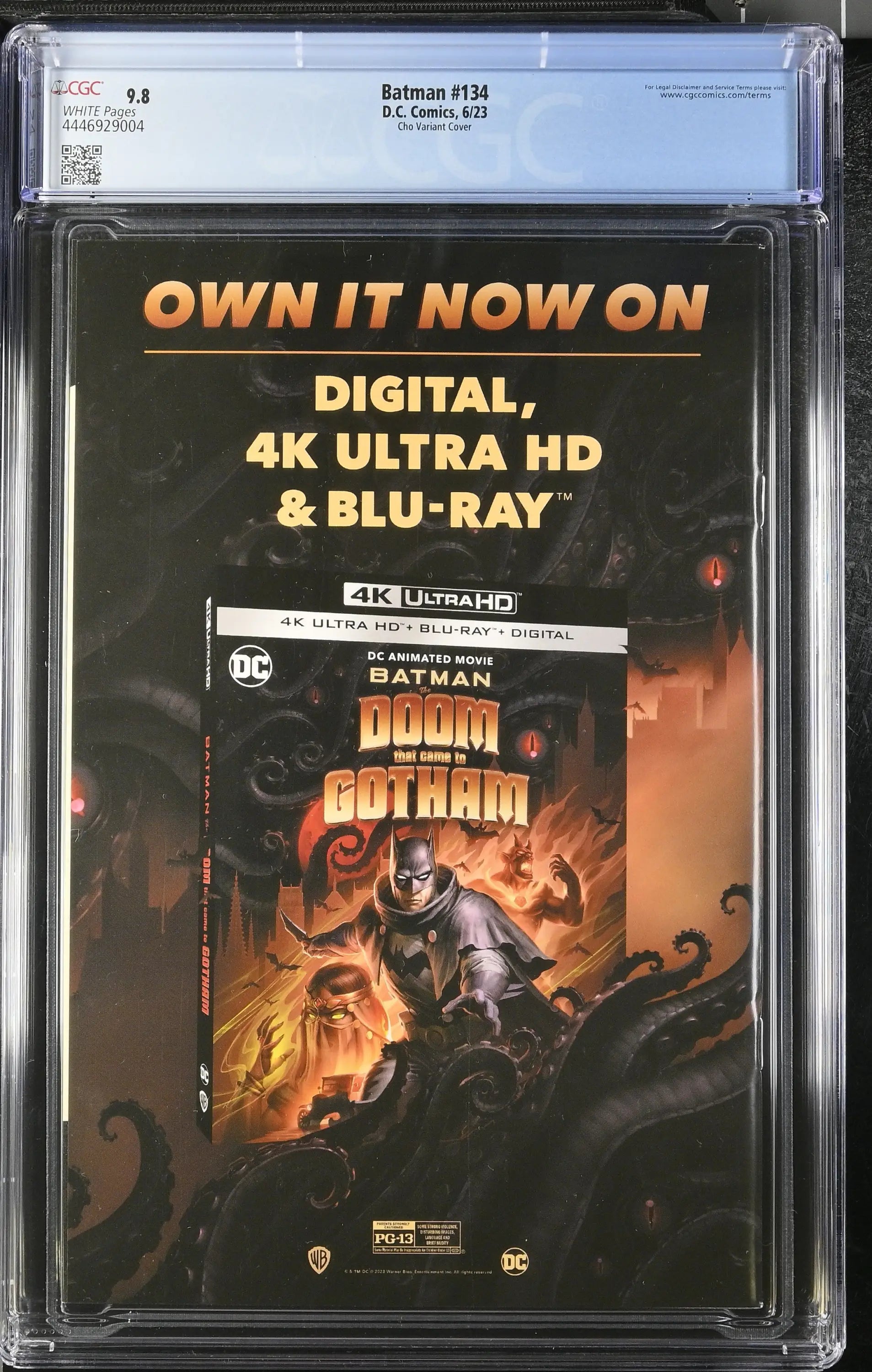 CGC-graded Batman #134 comic book ad for Death in the Family in Blu-ray format