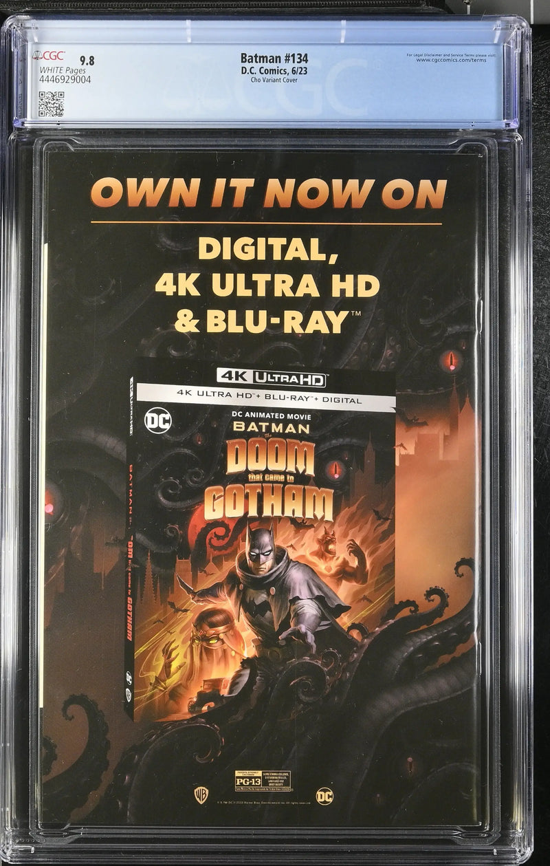 CGC-graded Batman #134 comic book ad for Death in the Family in Blu-ray format