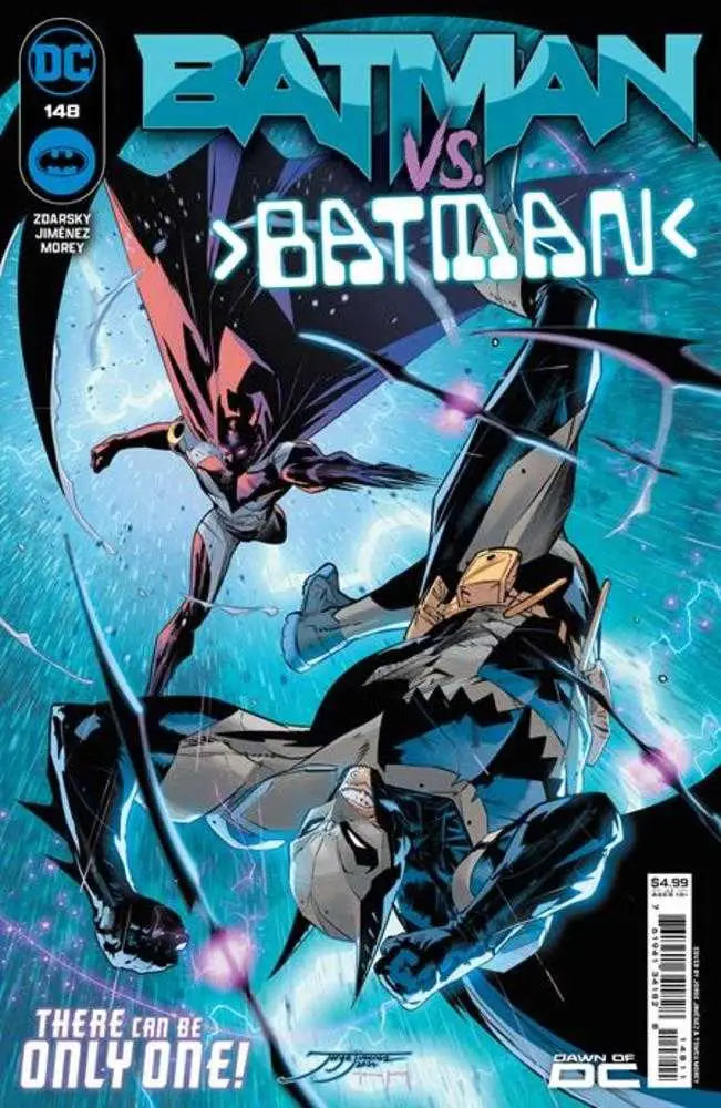 Batman #148 Cover A Jorge Jimenez features Batman battling himself in an aerial fight