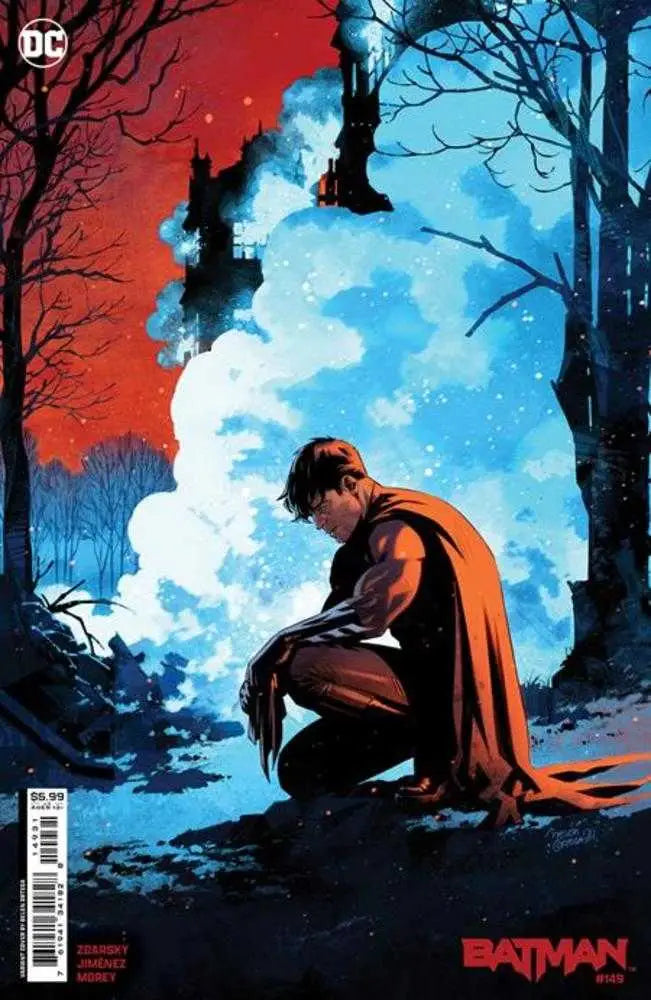 Caped figure in contemplation against dramatic sky on Batman #149 Card Stock Variant
