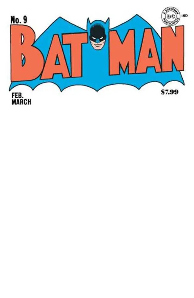 Batman comic book cover from classic Batman adventure facsimile edition cover C blank card stock variant