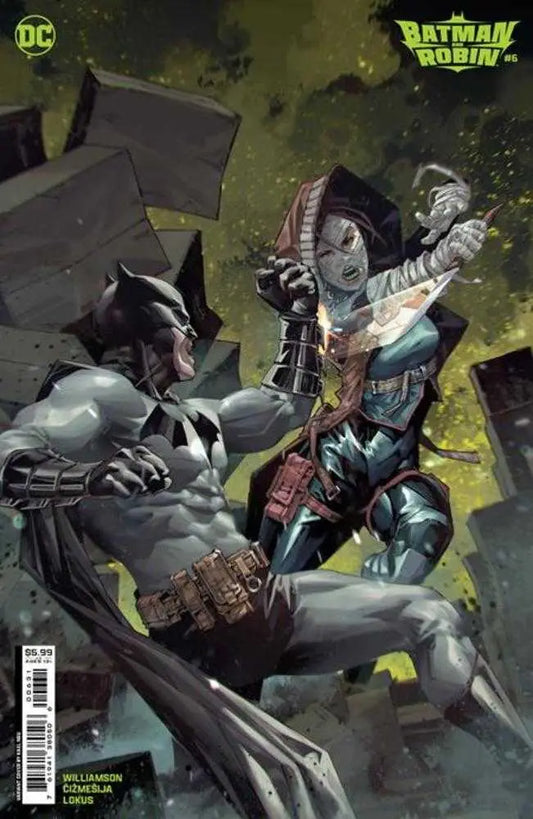 Batman and Robin #6 Cover C Kael Ngu Card Stock Variant trading card featuring action scene