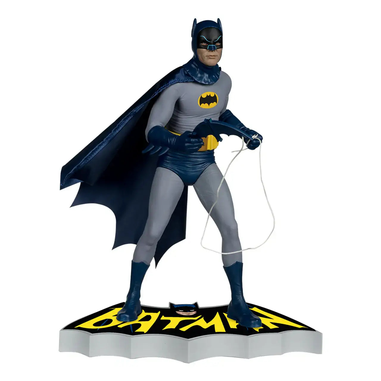 Batman figurine in classic 1960s costume, 1:6 scale statue with Bat-rope display