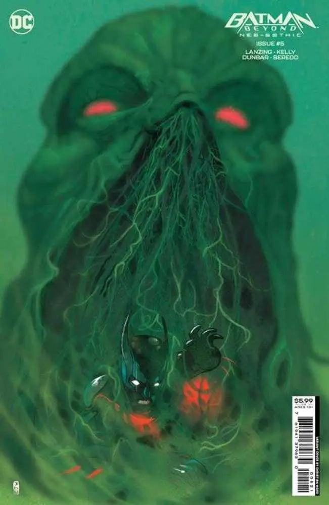 Ghostly green skull with red eyes on Batman Beyond Neo-Gothic trading card variant