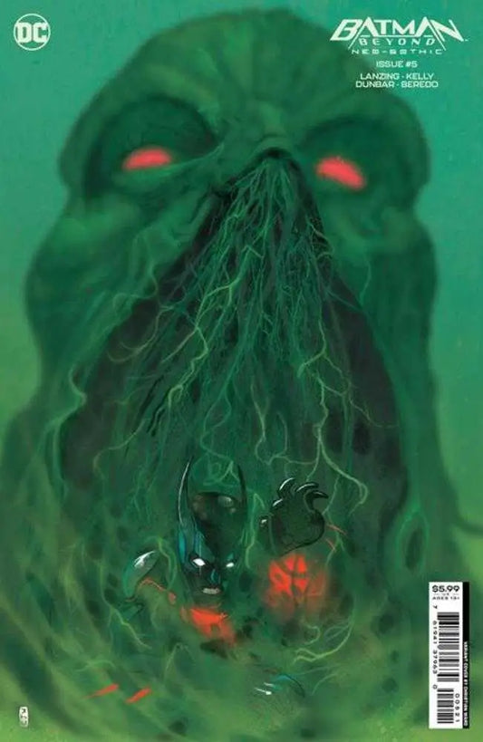 Ghostly green skull with red eyes on Batman Beyond Neo-Gothic trading card variant