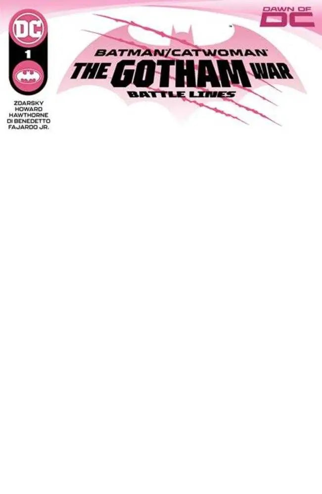 Comic book cover for Batman Catwoman The Gotham War Battle Lines #1 with pink design