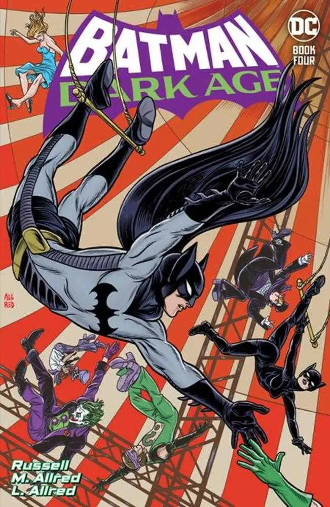 Comic book cover of Batman leaping with cape spread for trading cards collection