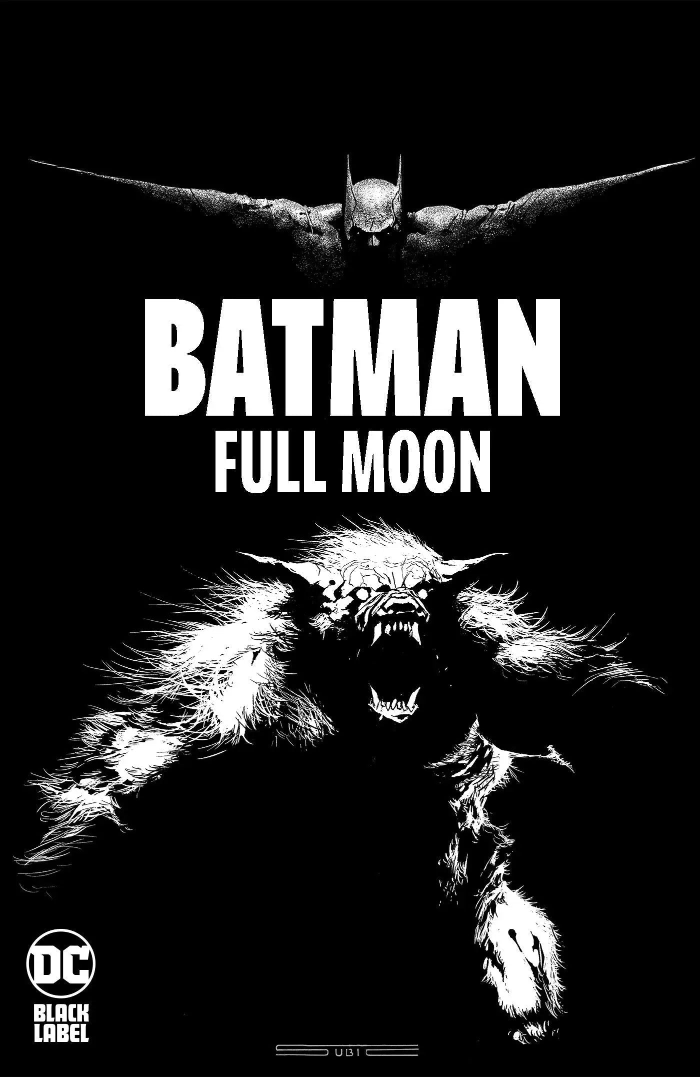 Comic book cover Batman Full Moon featuring the apex predator on moonlit streets of Gotham City