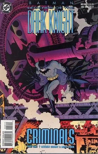 Batman Legends of the Dark Knight comic book cover showcasing savage crimes in Gotham