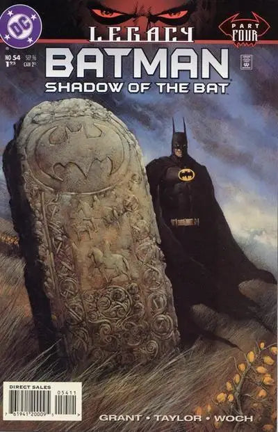 Batman comic book cover from Batman Shadow of the Bat 1996 #54 featuring Batman in action