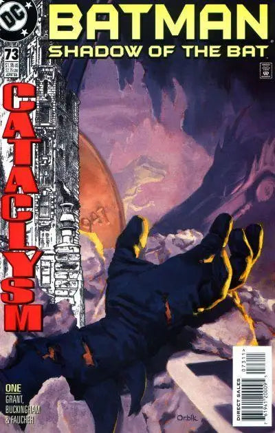 Batman comic book cover from Batman Shadow of the Bat 1998 issue 73 featuring Batman in action