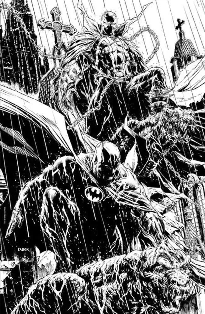 Batman Spawn #1 (One Shot) Cover L 1 in 25 Jason Fabok Black & White Variant - Comic Book