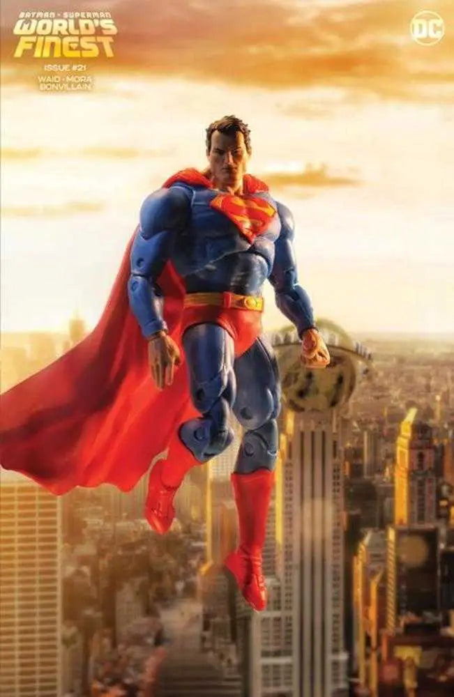 Superhero in blue suit with red cape, perfect for trading cards and boy thunder fans