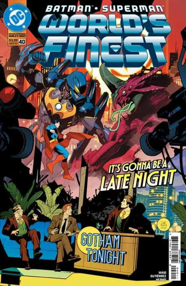 Comic book cover of Batman and Superman Worlds Finest #40 featuring Bruce Wayne and Clark Kent