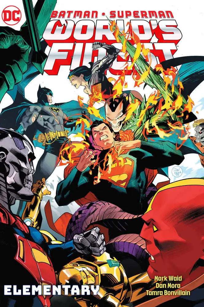 Comic book cover of Batman Superman Worlds Finest TPB Volume 03 featuring superheroes and villains by Mark Waid and Dan Mora